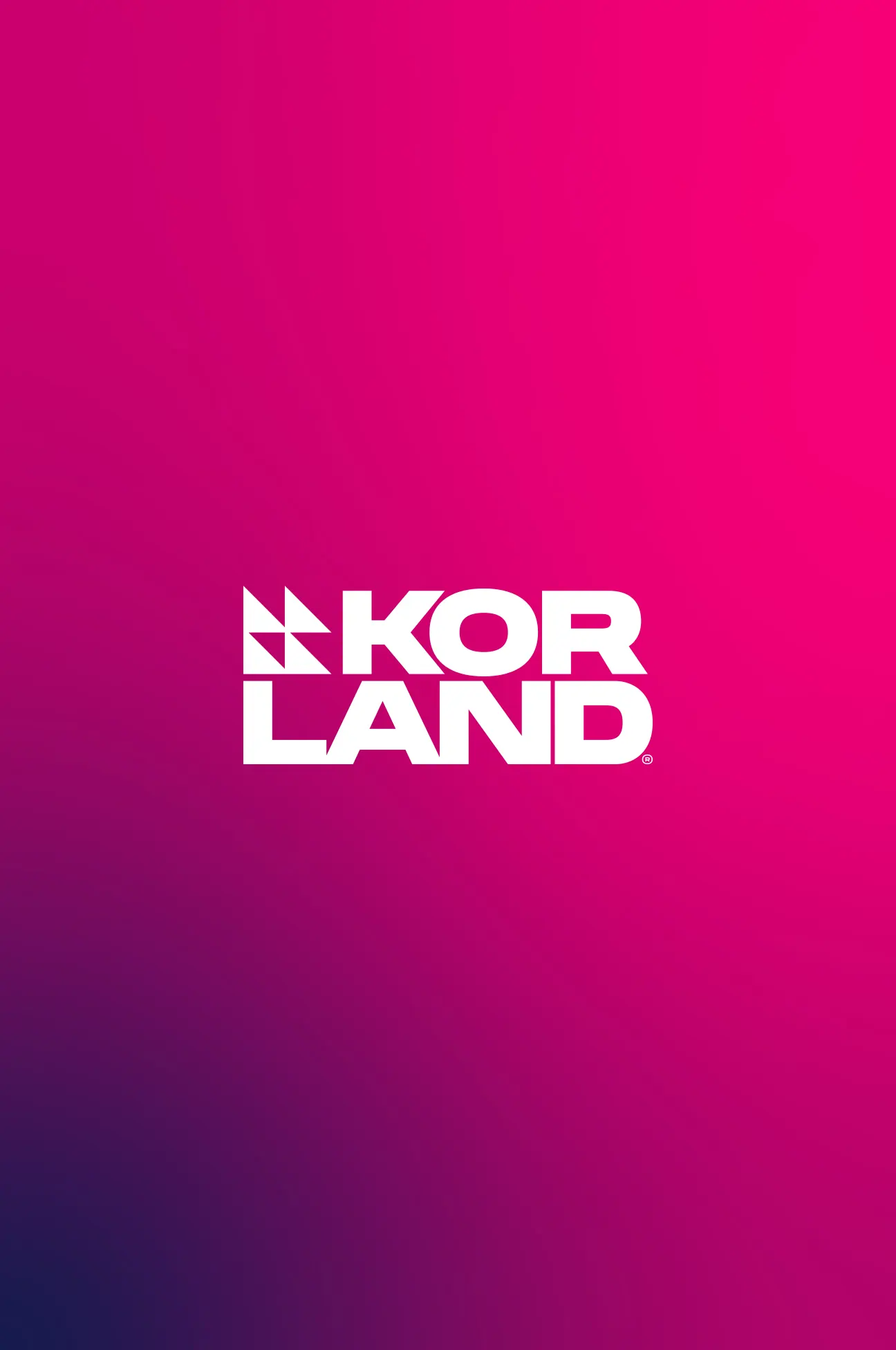 Korland Logo on a pink gradient