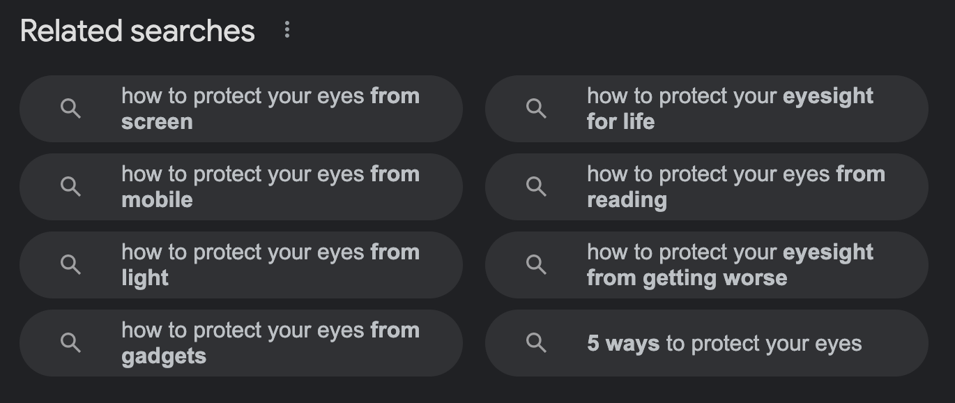 Google search results