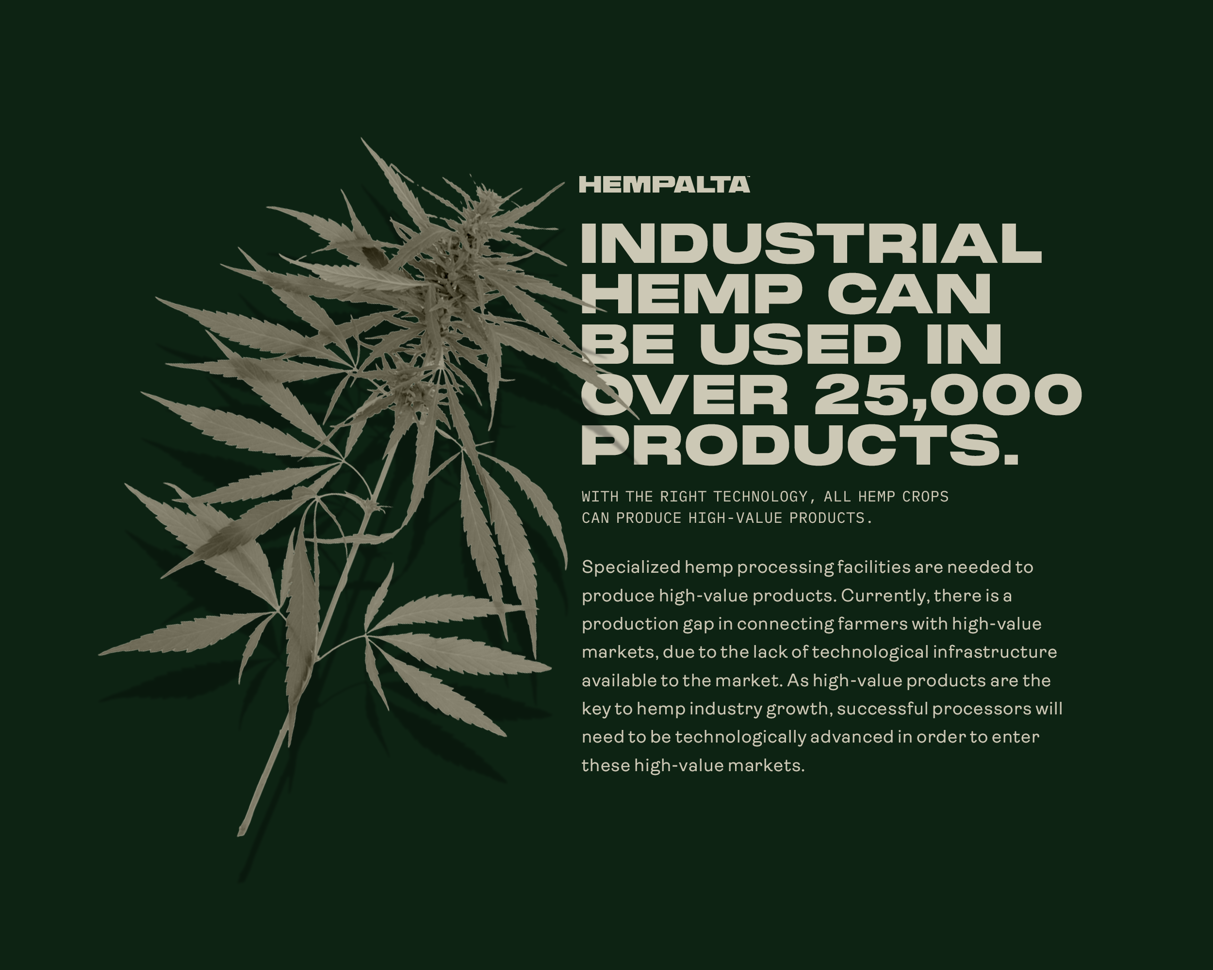 Hempalta illustration: Industrial hemp can be used in over 25,000 products