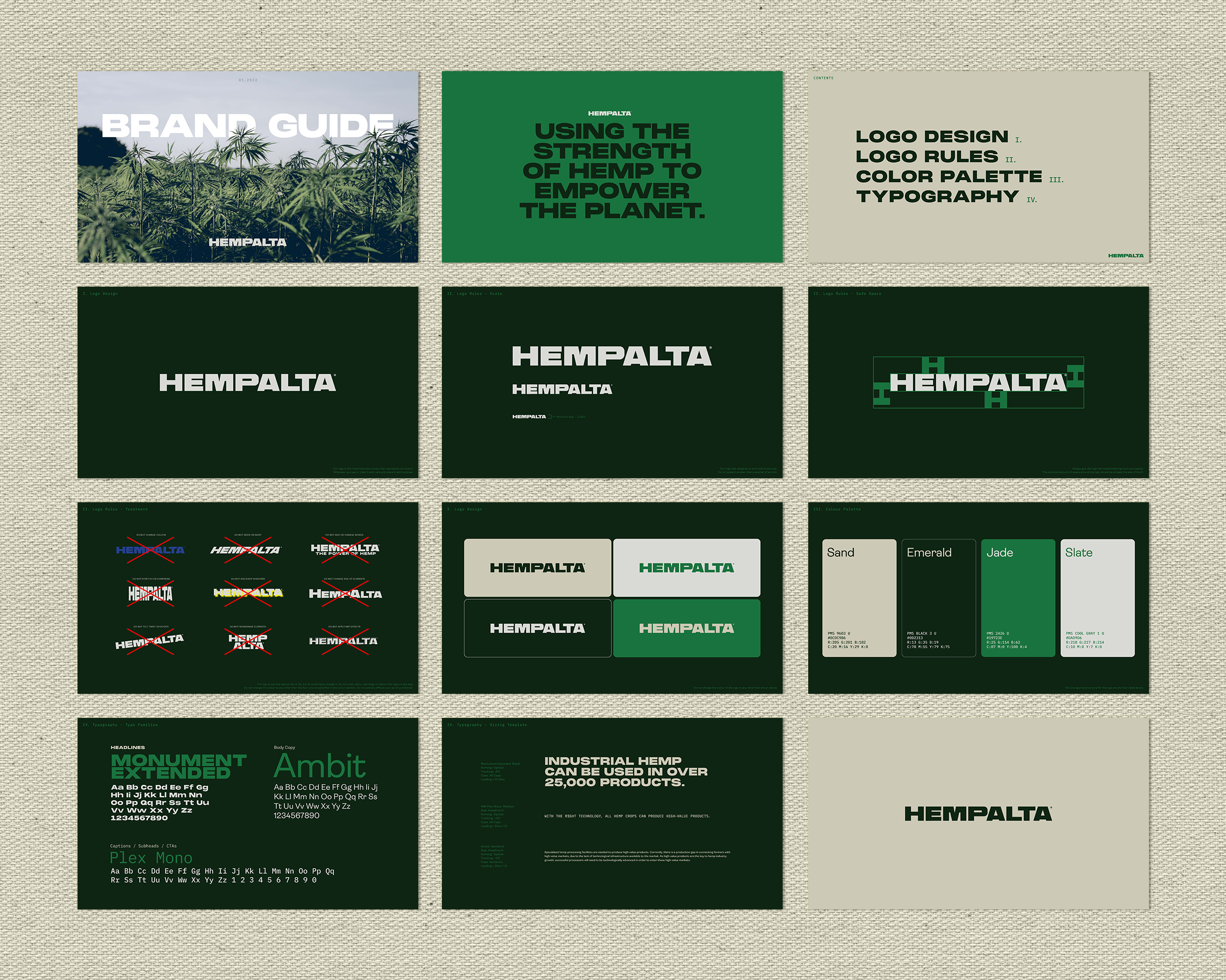 Hempalta brand guide examples