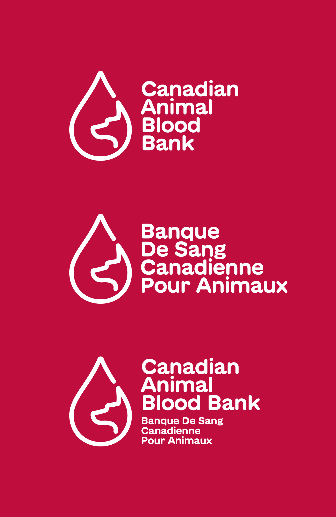 Canadian Animal Blood Bank logos in French and English
